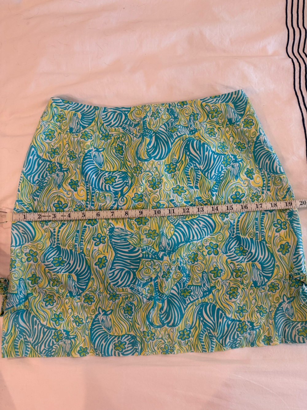 Vintage Early 2000’s Lilly Pulitzer Aqua & Lime Zebra Print Mini Skirt - Picture 8 of 13